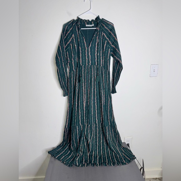 Roller Rabbit Garnet Mateaus Dark Green Stripe Cotton Dress - Picture 3 of 11